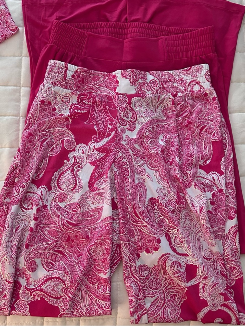 Pink Paisley Print Knit Pants from IMAN